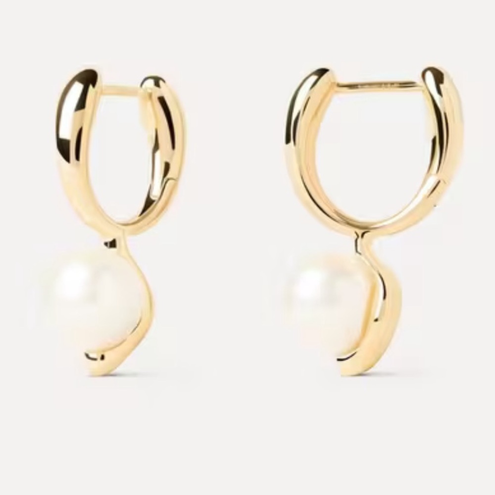 NIB PDPAOLA 18ct Gold-Plated Sterling Silver La Perla Hoop Earring